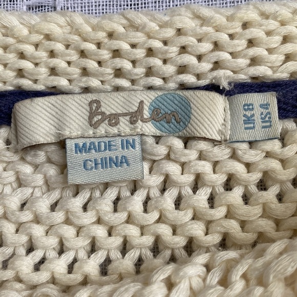 Boden chunky cream knit sweater with quarter length sleeves. - Picture 4 of 11